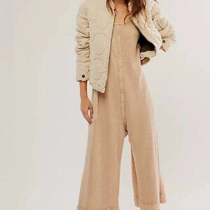 Free People FP One Callie One-Piece Wide-Legs Open Back Thermal Jumpsuit XL US